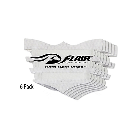Flair Equine Nasal Strips, White, 6-Pack