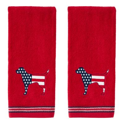 SKL Home Red White and Blue Hound Hand Towel Set, 2 pc.