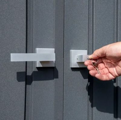 Image showing  10 ft. x 8 ft. Elite Steel Storage Shed, Anthracite