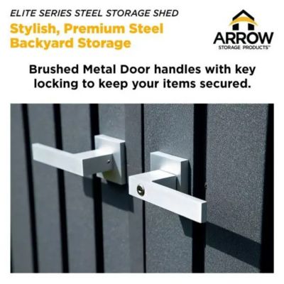 Image showing 8 th Arrow 10 ft. x 8 ft. Elite Steel Storage Shed, Anthracite