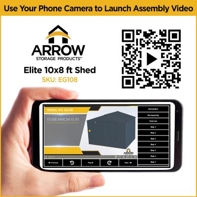 Image showing 11 th Arrow 10 ft. x 8 ft. Elite Steel Storage Shed, Anthracite