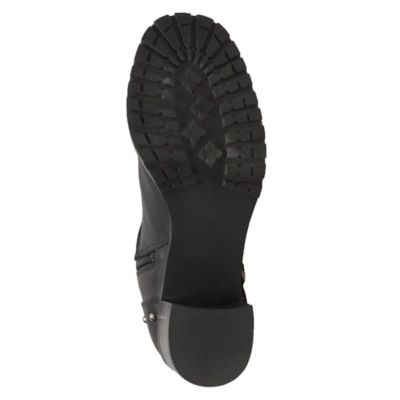 Image showing  Women's Motorcycle Full-Grain Leather Heeled Buckle Biker Boots, 6 in.