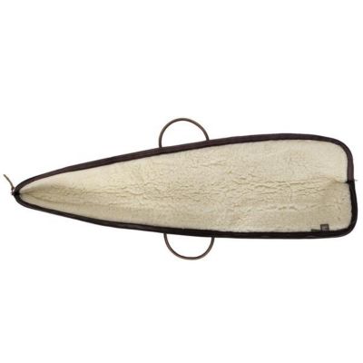 Image showing  52 in. Bison Leather Shotgun Case, Black Trim, Sherpa Lining