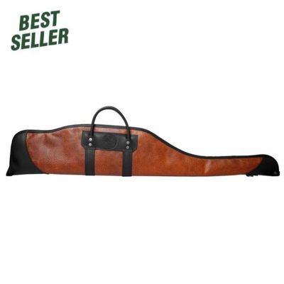 Duluth Pack 49 in. Bison Leather Rifle Case, Black Trim, Sherpa Lining