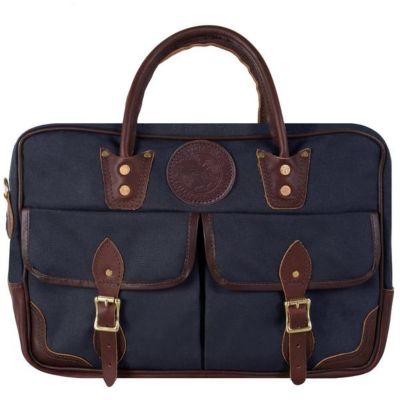 Duluth Pack Leather Freelance Briefcase, Navy