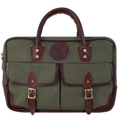 Duluth Pack Leather Freelance Briefcase, Olive Drab