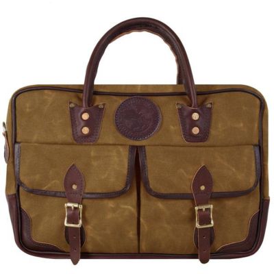 Duluth Pack Waxed Khaki Leather Freelance Briefcase