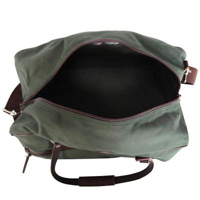 Image showing  Weekender Rugged Canvas Duffel Pack with Leather Bottom