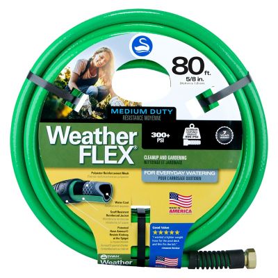 Swan WeatherFLEX 5/8 in. x 80ft Medium-Duty All-Weather Garden Hose, CSNWF58080