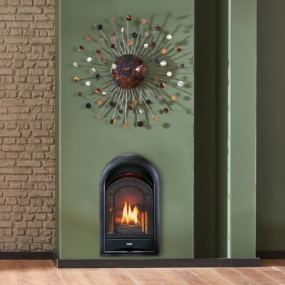 Image showing  Dual-Fuel Indoor Ventless Gas Fireplace Insert, 16 in., Arched Door, T-Stat Control, 10,000 BTU
