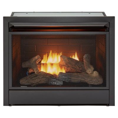 Duluth Forge 29.1 in. Dual-Fuel Ventless Gas Fireplace Insert, 26,000 BTU, T-Stat Control -  FDF300T