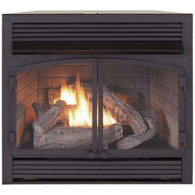 Duluth Forge 29.1 in. Dual-Fuel Ventless Gas Fireplace Insert, 32,000 BTU, T-Stat Control