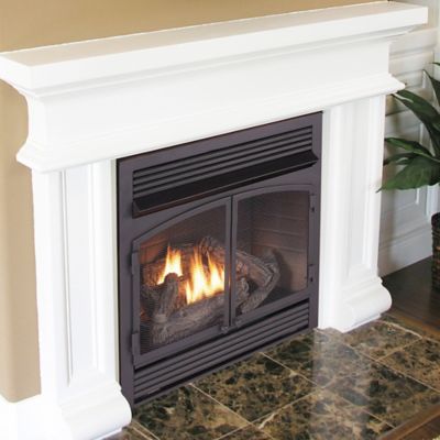 Image showing  Dual-Fuel Indoor Ventless Gas Fireplace Insert, 32,000 BTU, T-Stat Control