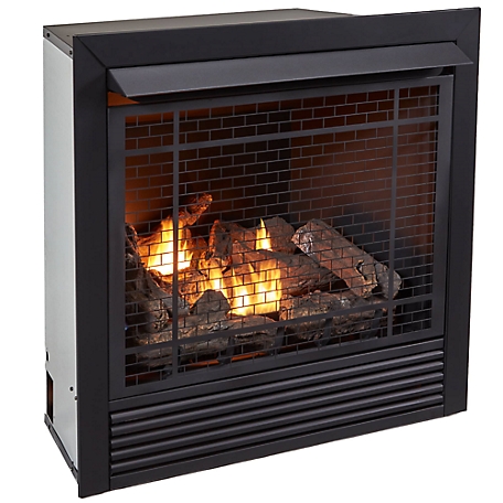 Duluth Forge 36.38 in. Dual-Fuel Ventless Gas Fireplace Insert, 32,000 BTU, Remote Control