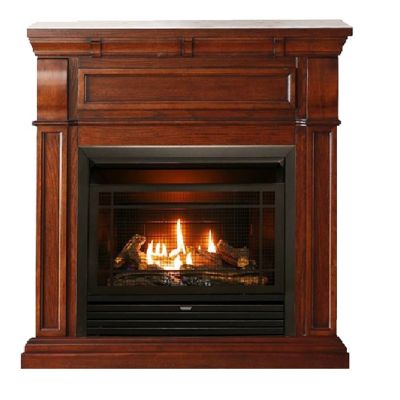 Duluth Forge 41.31 in. DFS-300R-1CO Dual-Fuel Ventless Gas Fireplace with Mantel, 26,000 BTU, Remote Control
