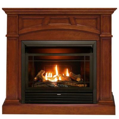 Duluth Forge 43.5 in. Dual-Fuel Ventless Gas Fireplace with Mantel, 26,000  BTU, T-Stat Control, Heritage Cherry at Tractor Supply Co.