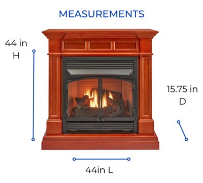 Image showing  Dual Fuel Ventless Gas Fireplace With Mantel - 32,000 BTU, Remote Control, Apple Spice Finish, DFS-400R-2AS