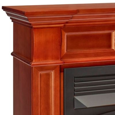 Image showing 7 th Duluth Forge Dual Fuel Ventless Gas Fireplace With Mantel - 32,000 BTU, Remote Control, Apple Spice Finish, DFS-400R-2AS