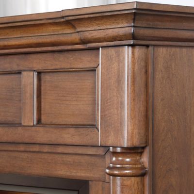 Image showing  Dual Fuel Ventless Gas Fireplace With Mantel - 32,000 BTU, Remote Control, Walnut Finish, FDI32R-M-WN