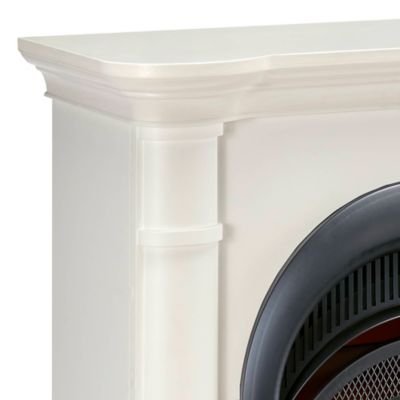 Image showing 5 th ProCom 28 in. Dual-Fuel Ventless Gas Fireplace System, Corner Combo Mantel, 15,000 BTU, Antique White