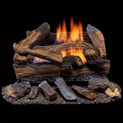 Duluth Forge Ventless Dual-Fuel Gas Split Log Set, 30,000 BTU, Remote Control