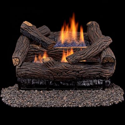 Image showing  Ventless Dual-Fuel Gas Log Set, 18 in. Stacked Oak, 30,000 BTU, Remote Control