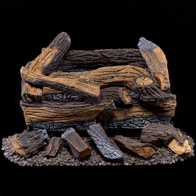Image showing  Ventless Dual-Fuel Gas Log Set, 18 in. Split Oak, 30,000 BTU, T-Stat Control