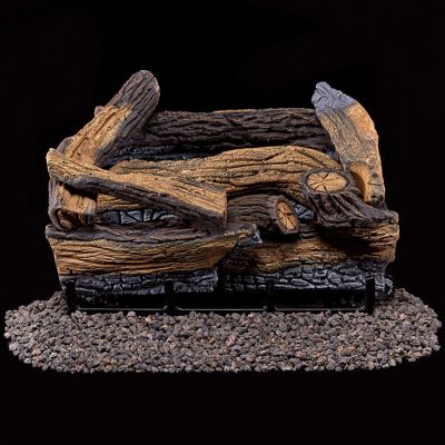 Image showing  Ventless Dual-Fuel Gas Log Set, 18 in. Split Oak, 30,000 BTU, T-Stat Control
