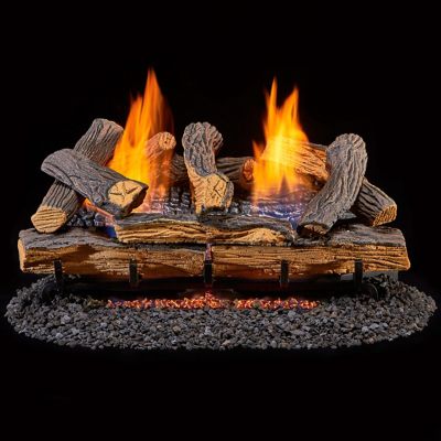 Image showing  Ventless Dual-Fuel Gas Log Set, 24 in. Split Oak, 33,000 BTU, Remote Control
