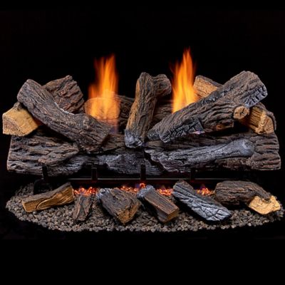 Duluth Forge Ventless Dual-Fuel Gas Berkshire Log Set, 33,000 BTU, Remote Control, 210052