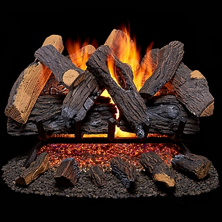 Duluth Forge Vented Natural Gas Fireplace Log Set, 55,000 BTU, Match Light