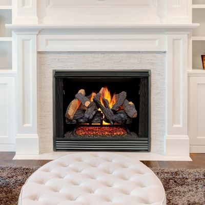 Image showing 5 th Duluth Forge Vented Natural Gas Fireplace Log Set, 24 in., 55,000 BTU, Match Light, Heartland Oak