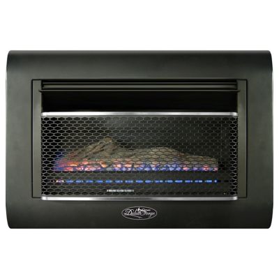 Duluth Forge 27.95 in. Dual Fuel Ventless Linear Wall-Mounted Fireplace with Log, 1,400 sq. ft., 26,000 BTU, T-Stat Control
