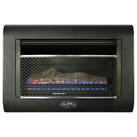 Duluth Forge 26,000 BTU Dual-Fuel Ventless Linear Wall Gas Fireplace with Log, T-Stat Control