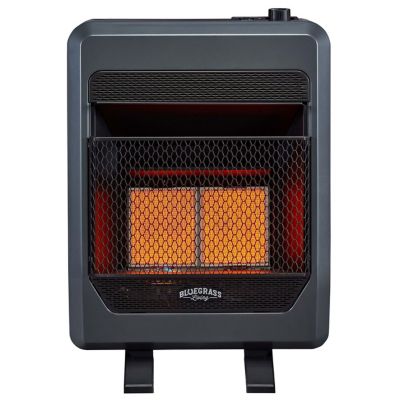 Bluegrass Living Propane Gas Ventless Infrared Space Heater With Blower and Base, 18,000 BTU, T-Stat Control, B18TPIR-BB