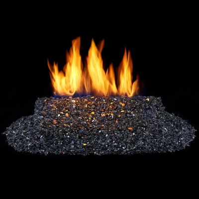 Image showing  Duluth Forge 1/4In. Premium Reflective Black Fire Glass - 10 lb. Bag Fire Pit Glass - Model# 14RBLKGM