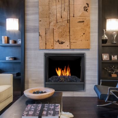 Image showing  Duluth Forge 1/4In. Premium Reflective Black Fire Glass - 10 lb. Bag Fire Pit Glass - Model# 14RBLKGM