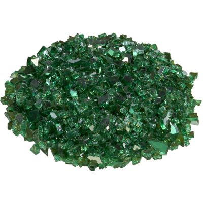 Image showing  Duluth Forge 1/4In. Premium Reflective Emerald Fire Glass - 10 lb. Bag Fire Pit Glass - Model# 14REMGM