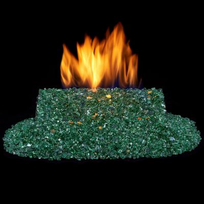 Image showing  Duluth Forge 1/4In. Premium Reflective Emerald Fire Glass - 10 lb. Bag Fire Pit Glass - Model# 14REMGM