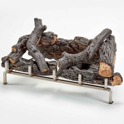 Image showing  Concrete Log Set with Stainless Fireplace Grate for 450 Series Fireplace Insert - Model# LS450SS-G