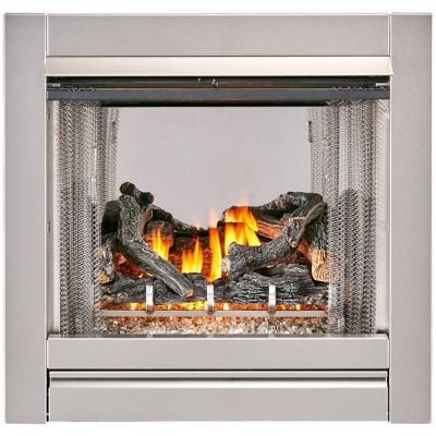 Image showing  Concrete Log Set with Stainless Fireplace Grate for 450 Series Fireplace Insert - Model# LS450SS-G