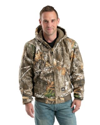 Berne Men's Hooded Insulated Realtree Edge Camouflage Jacket