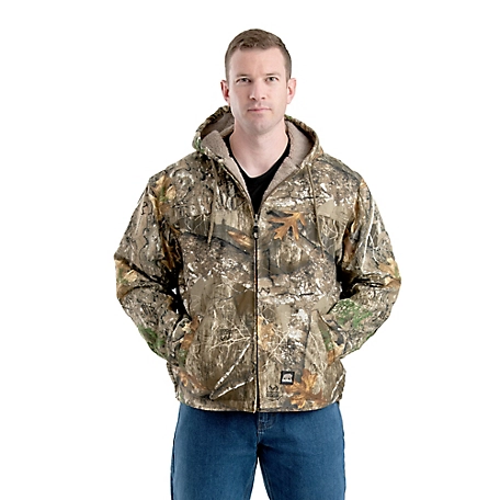 Berne Men's Realtree Edge Camouflage Sherpa-Lined Hooded Coat