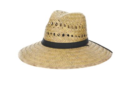 DPC Unisex Adult Palm Fiber Big Brim Lifeguard Hat with Chin Cord, 4 in. Brim