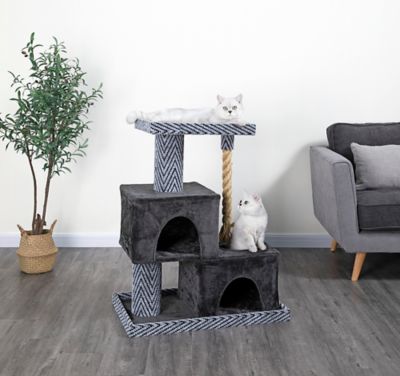 Go Pet Club 37 in. Sequoia Cat Tree House with Jungle Rope, Carpet, Faux Fur