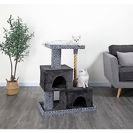 Go Pet Club 37 in. Sequoia Cat Tree House with Jungle Rope, Carpet, Faux Fur