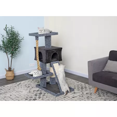 Go Pet Club 49" Sequoia Cat Tree with Jungle Rope and Sisal Scratching Board Carpet Faux Fur Cat Trees & Condos