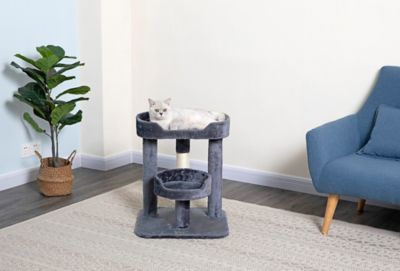 Go Pet Club 23 in. Cat Tree Perch with Large Perch, Compressed Wood, Faux Fur Finish