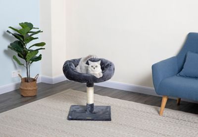 Go Pet Club 18 in. Cat Tree Perch with Sisal Scratching Post, Compressed Wood, Faux Fur Finish
