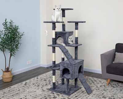 Go Pet Club 63 in. Economical Cat Tree with Sisal Scratching Posts, Compressed Wood, Faux Fur Finish